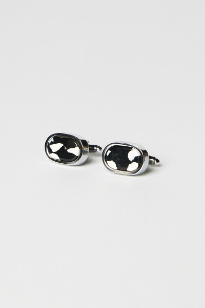 Men's Black and Grey Metal Special Gift Box Cufflinks - ALTINYILDIZ CLASSICS (1)