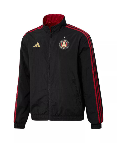 Men's Black and Red Atlanta United FC 2023 On-Field Anthem Full-Zip Reversible Team Jacket Black, Red - 3