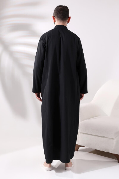 Men's Black Ankle-Length Thawb for Hajj and Umrah - 5