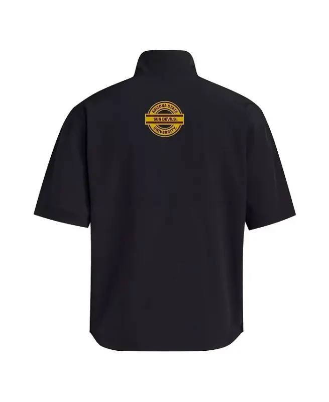 Men's Black Arizona State Sun Devils 2024 Half-Zip Short Sleeve Training Jacket-Black - 2