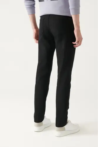 Men's Black Basic 5 Pocket Cotton Trousers B003007 - 3