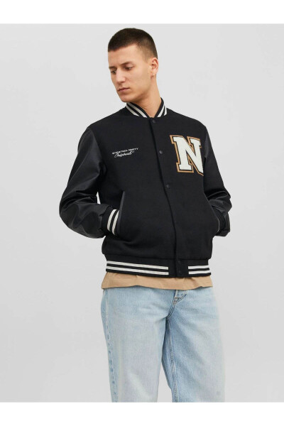 Men's Black Bomber Jacket - 1