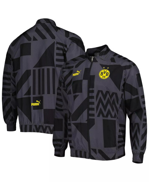 Men's Black Borussia Dortmund Pre-Match Raglan Full-Zip Training Jacket Black - 2