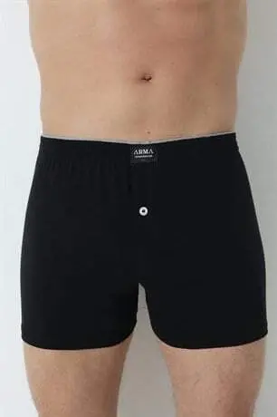 Mens Black Buttoned Boxer 3-Pack 100% Cotton Jersey - 3