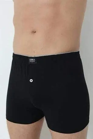 Mens Black Buttoned Boxer 3-Pack 100% Cotton Jersey - 4