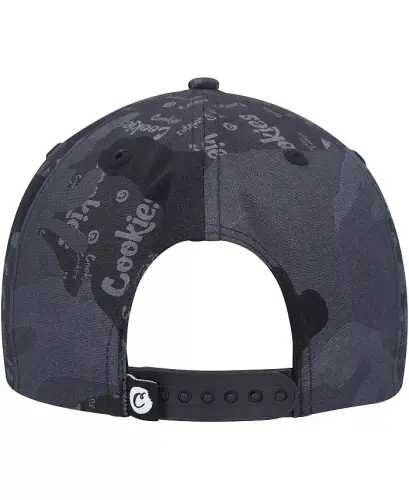 Men's Black, Camo Across the Board Snapback Hat - 4