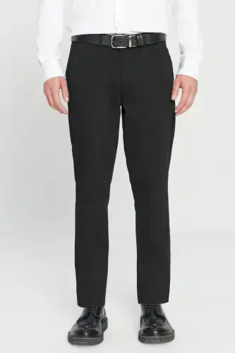 Men's Black Canvas Slim Fit Skinny Side Pocket Chino Pants - AC&CO / ALTINYILDIZ CLASSICS (1)