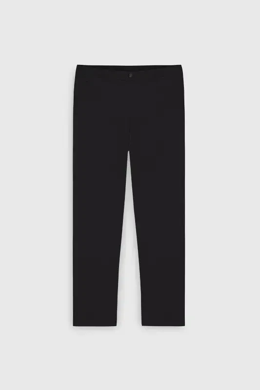 Men's Black Canvas Slim Fit Skinny Side Pocket Chino Pants - 9