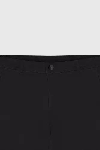 Men's Black Canvas Slim Fit Skinny Side Pocket Chino Pants - 10