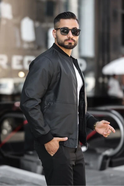 Men's Black Carbon Leather Jacket - 2