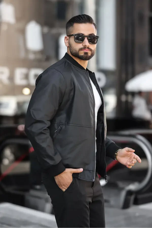 Men's Black Carbon Leather Jacket - 2