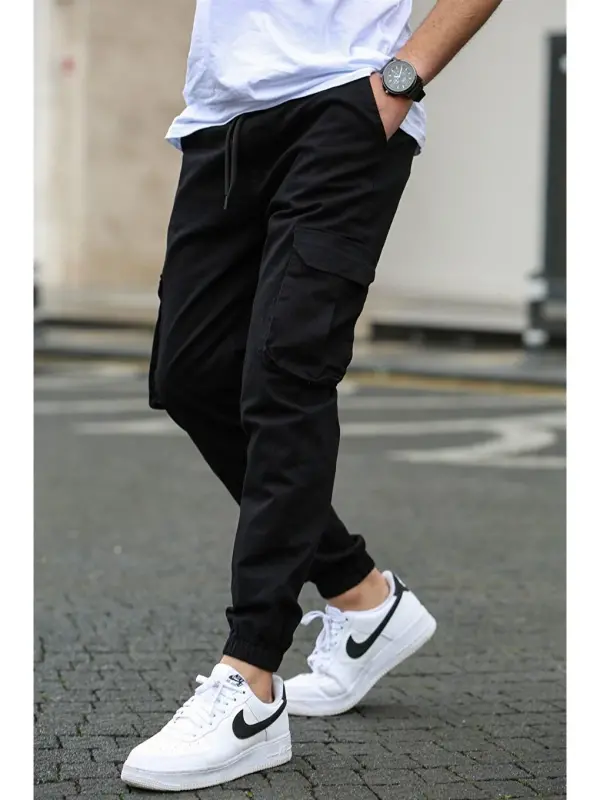 Men's Black Cargo Pocket Pants 5447-Black - LC WAIKIKI