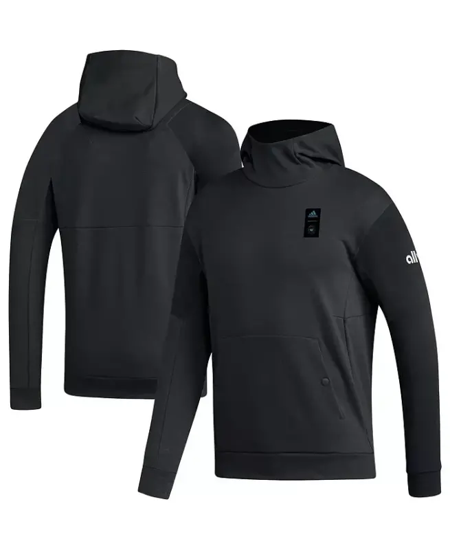 Men's Black Charlotte FC 2023 Player Travel Pullover Hoodie-Black - 2