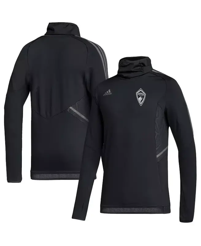 Men's Black Colorado Rapids COLD.RDY Raglan Warmup Pullover Jacket-Black - ADIDAS