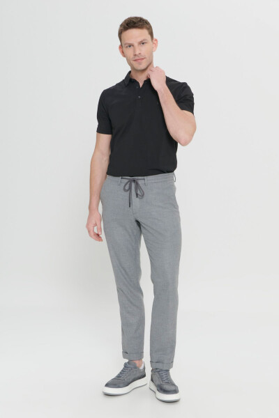Men's Black Comfort Fit Relaxed Fit Side Pocket Patterned - 4