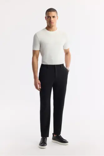 Men's Black Comfort Slim Fit Side Pocket Bi Stretch 