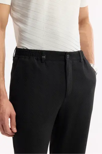 Men's Black Comfort Slim Fit Side Pocket Bi Stretch - 4