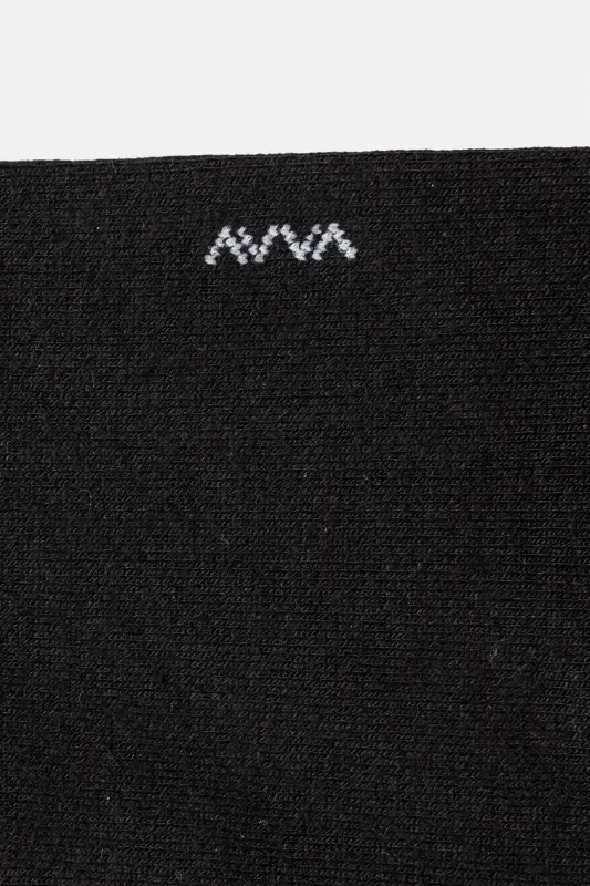 Men's Black Cotton Ankle Socks B008556-Black - 3