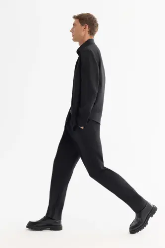 Men's Black Easy Iron Classic Collar Shirt - 4