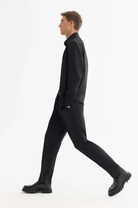 Men's Black Easy Iron Classic Collar Shirt - 4