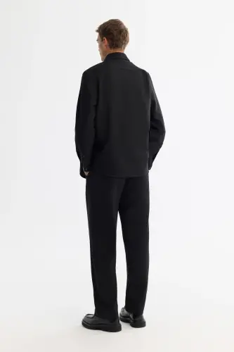 Men's Black Easy Iron Classic Collar Shirt - 5
