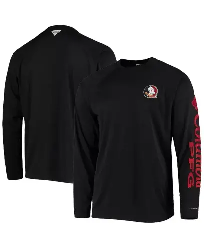 Men's Black Florida State Seminoles Terminal Tackle Omni-Shade Raglan Long Sleeve T-shirt-Black - 1