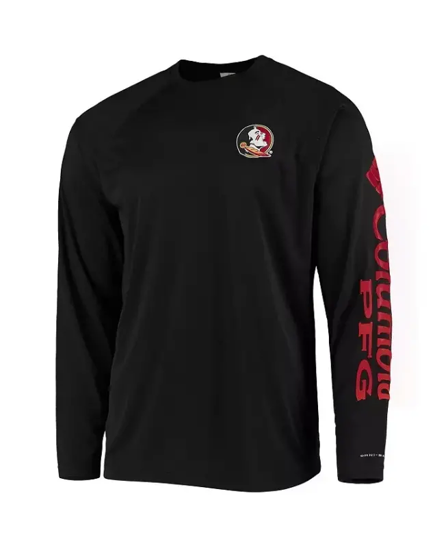 Men's Black Florida State Seminoles Terminal Tackle Omni-Shade Raglan Long Sleeve T-shirt-Black - 2