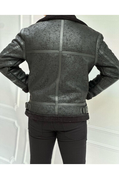 Men's Black Full Fur Lined Napa Leather Jacket - 10