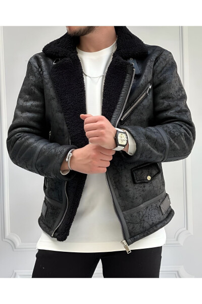 Men's Black Full Fur Lined Napa Leather North Model Jacket - HE BRAND