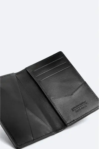 Men's Black Gift Box 100% Leather Wallet B009562 - Black - 3