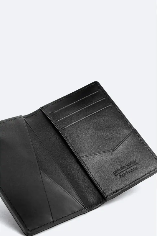 Men's Black Gift Box 100% Leather Wallet B009562 - Black - 3