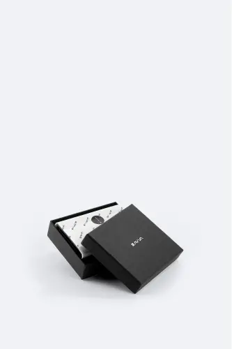 Men's Black Gift Box 100% Leather Wallet B009562 - Black - 4