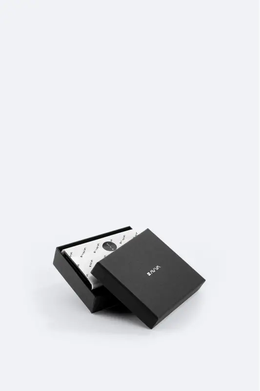 Men's Black Gift Box 100% Leather Wallet B009562 - Black - 4