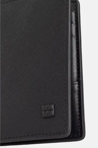 Men's Black Gift Box 100% Leather Wallet B009562 - Black - 5