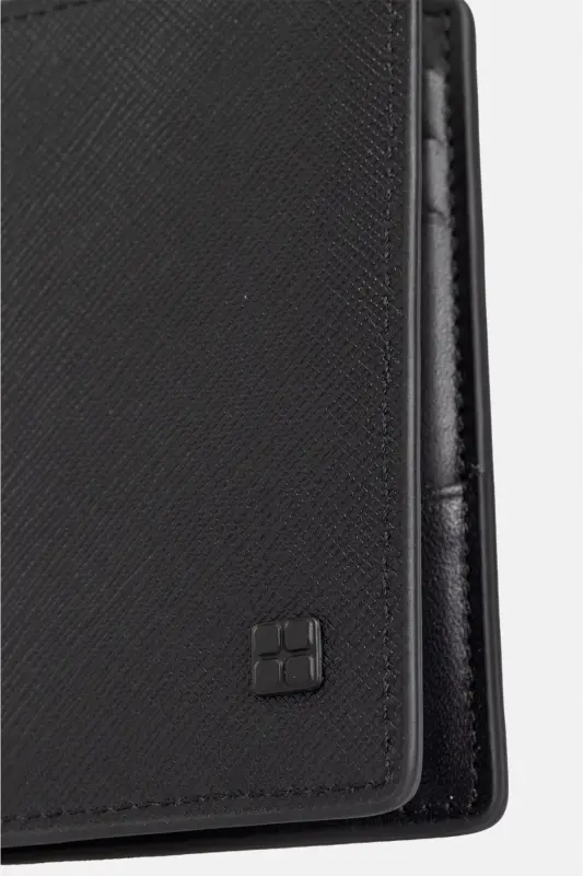 Men's Black Gift Box 100% Leather Wallet B009562 - Black - 5
