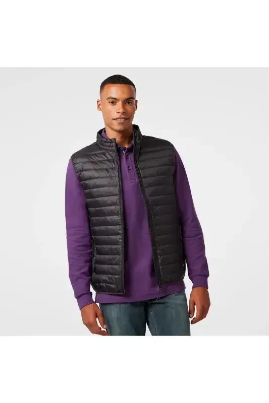 Men's Black Goose Down Vest - 1