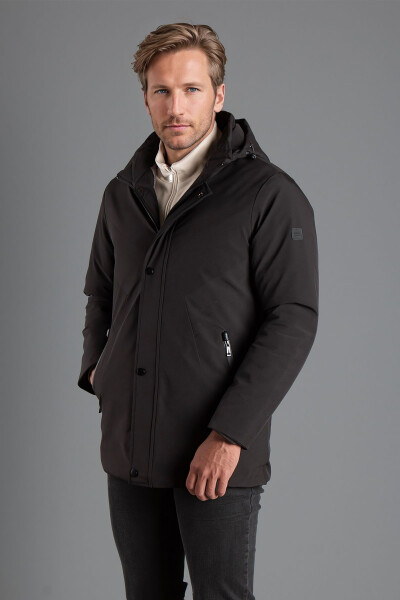 Men's Black Hooded Puffer Jacket 5590 - 1