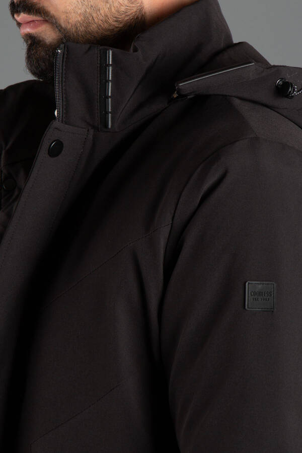 Men's Black Hooded Puffer Jacket 5590 - 3