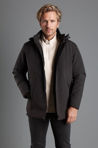 Men's Black Hooded Puffer Jacket 5590 - 5