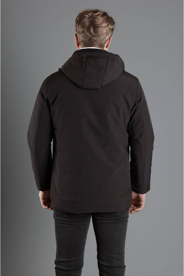 Men's Black Hooded Puffer Jacket 5590 - 7