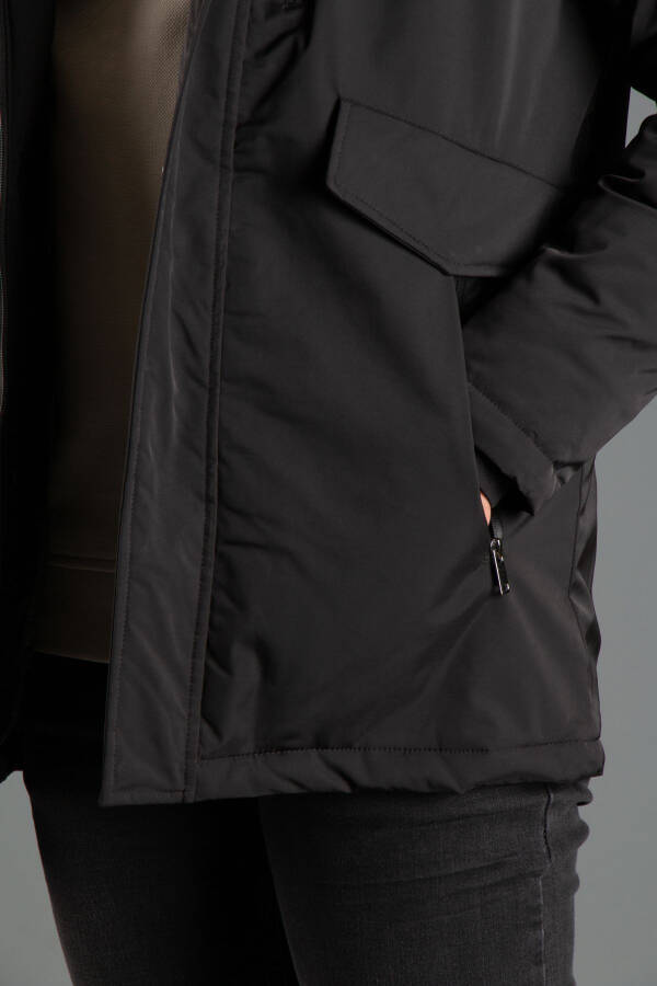 MEN'S BLACK HOODED PUFFER JACKET 5615 - 5