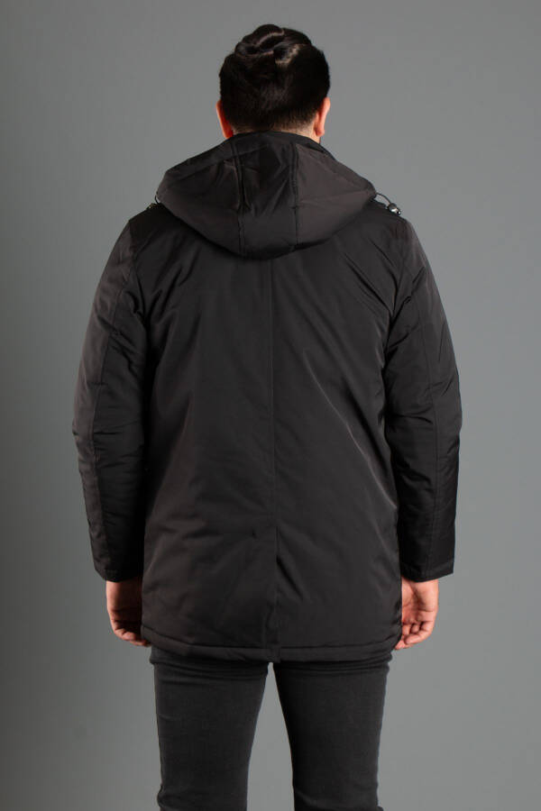 MEN'S BLACK HOODED PUFFER JACKET 5615 - 6