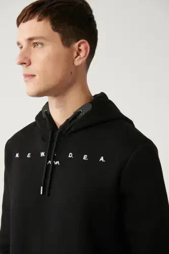 Men's Black Hooded Sweatshirt - AVVA (1)