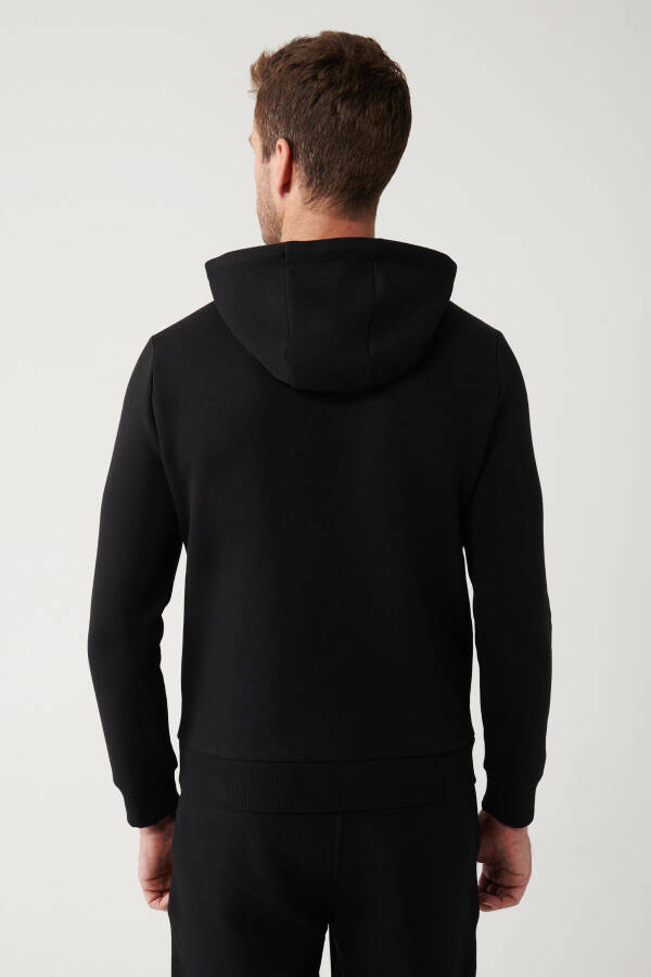 Men's Black Hooded Sweatshirt - 10