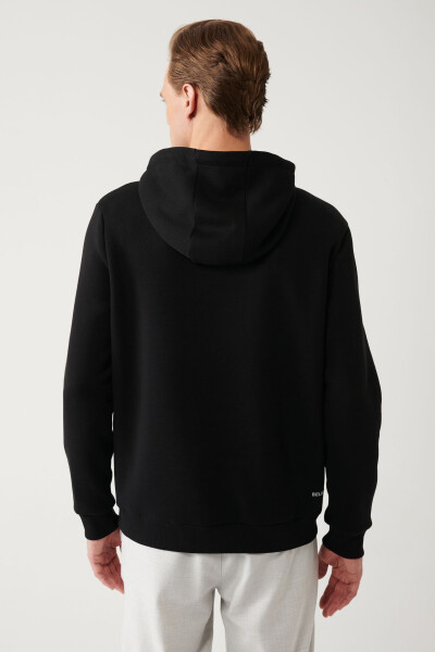 Men's Black Hooded Sweatshirt - 11