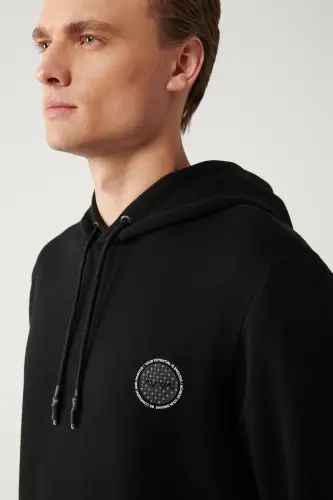 Men's Black Hooded Sweatshirt - AVVA (1)