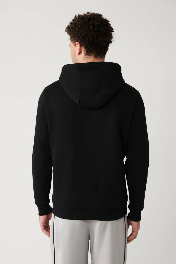 Men's Black Hooded Sweatshirt - 9