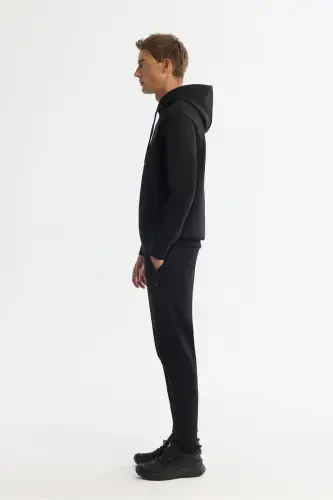 Men's Black Hooded Sweatshirt - 3