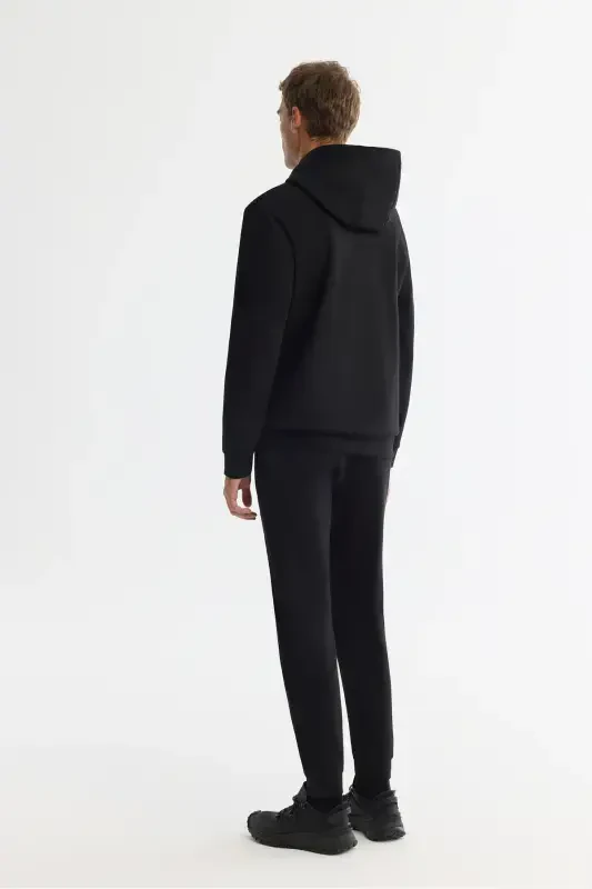 Men's Black Hooded Sweatshirt - 4