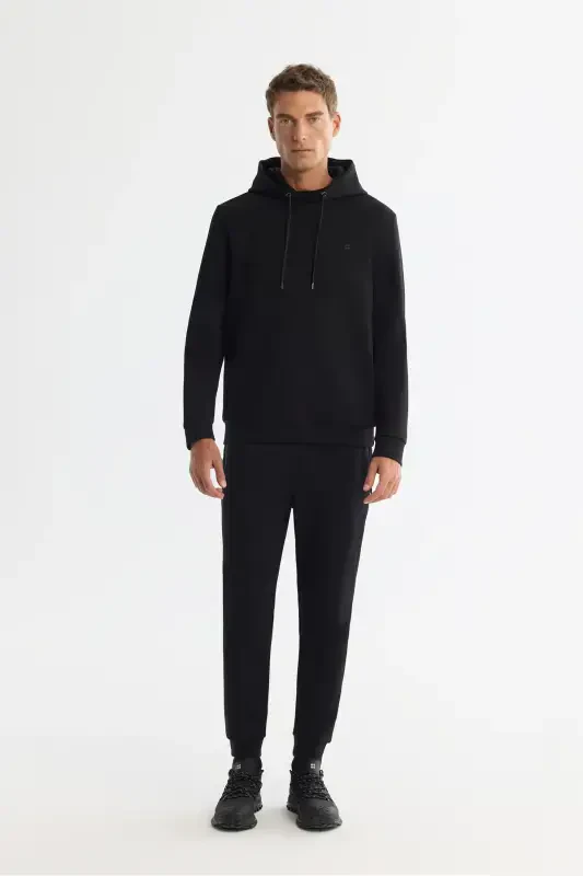 Men's Black Hooded Sweatshirt - 5